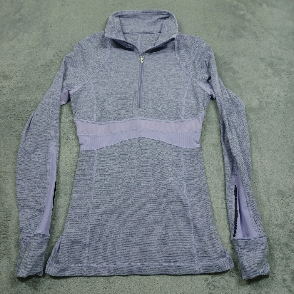 Lululemon Pullover Womens 4 Purple 1/4‎ Zip Activewear Pullover Logo